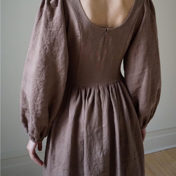 Ovate Lisbeth Linen Dress in Bramble